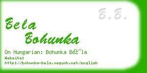 bela bohunka business card